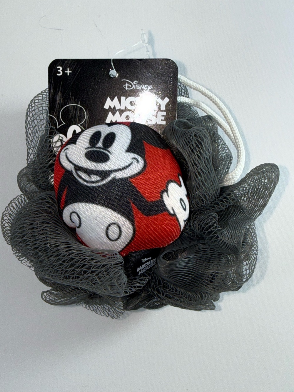 NWT-Disney Mickey Mouse Character Black Mesh Bath Shower Pouf